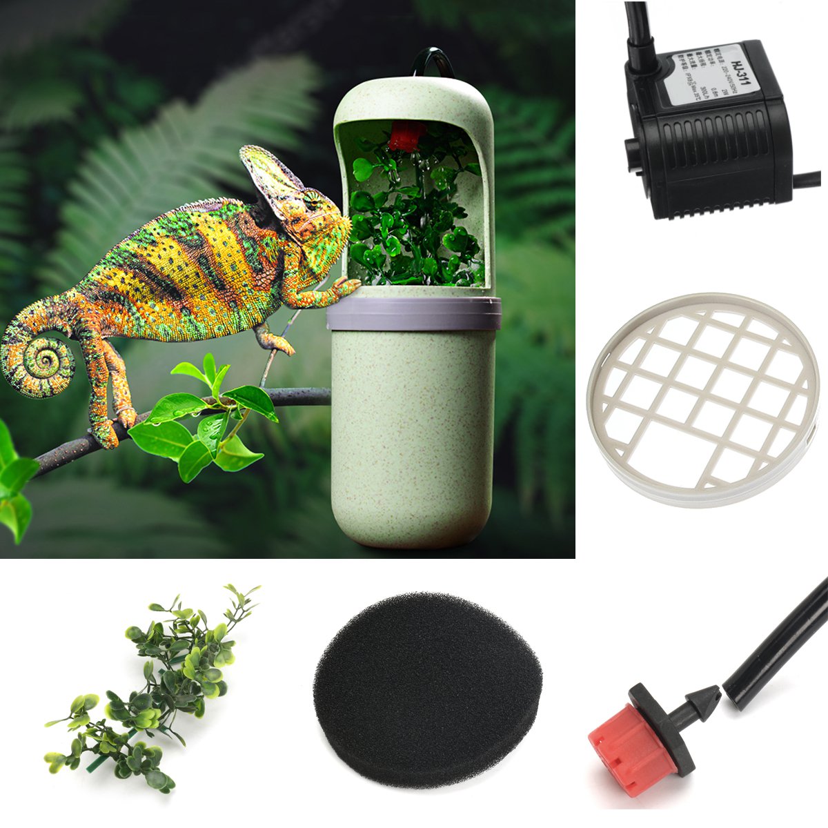 Reptile-Drinking-Water-Fountain-Chameleon-Lizard-Dispenser-Terrarium-Habitats-Pet-Toys-1463578