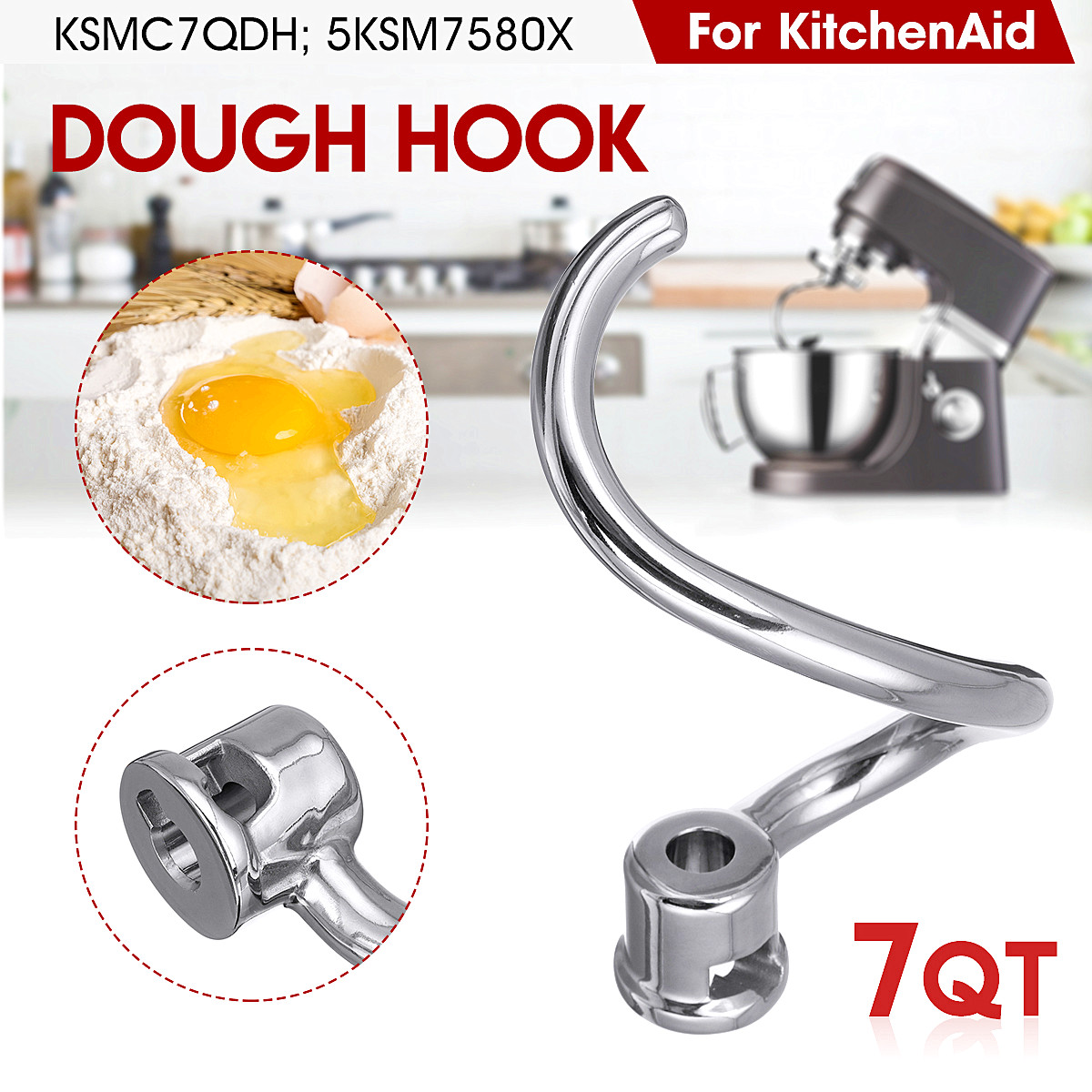 Spiral-Dough-Hook-For-KitchenAid-Mixer-7-QT-KSMC7QDH-5KSM7580X-Stainless-Steel-1452080