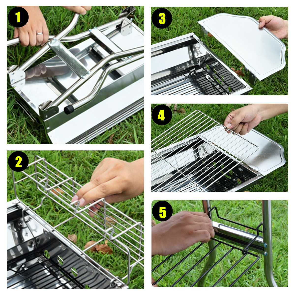 Stainless-Steel-BBQ-Charcoal-Barbecue-Grill-Outdoor-Garden-Picnic-Camping-Cook-1697295