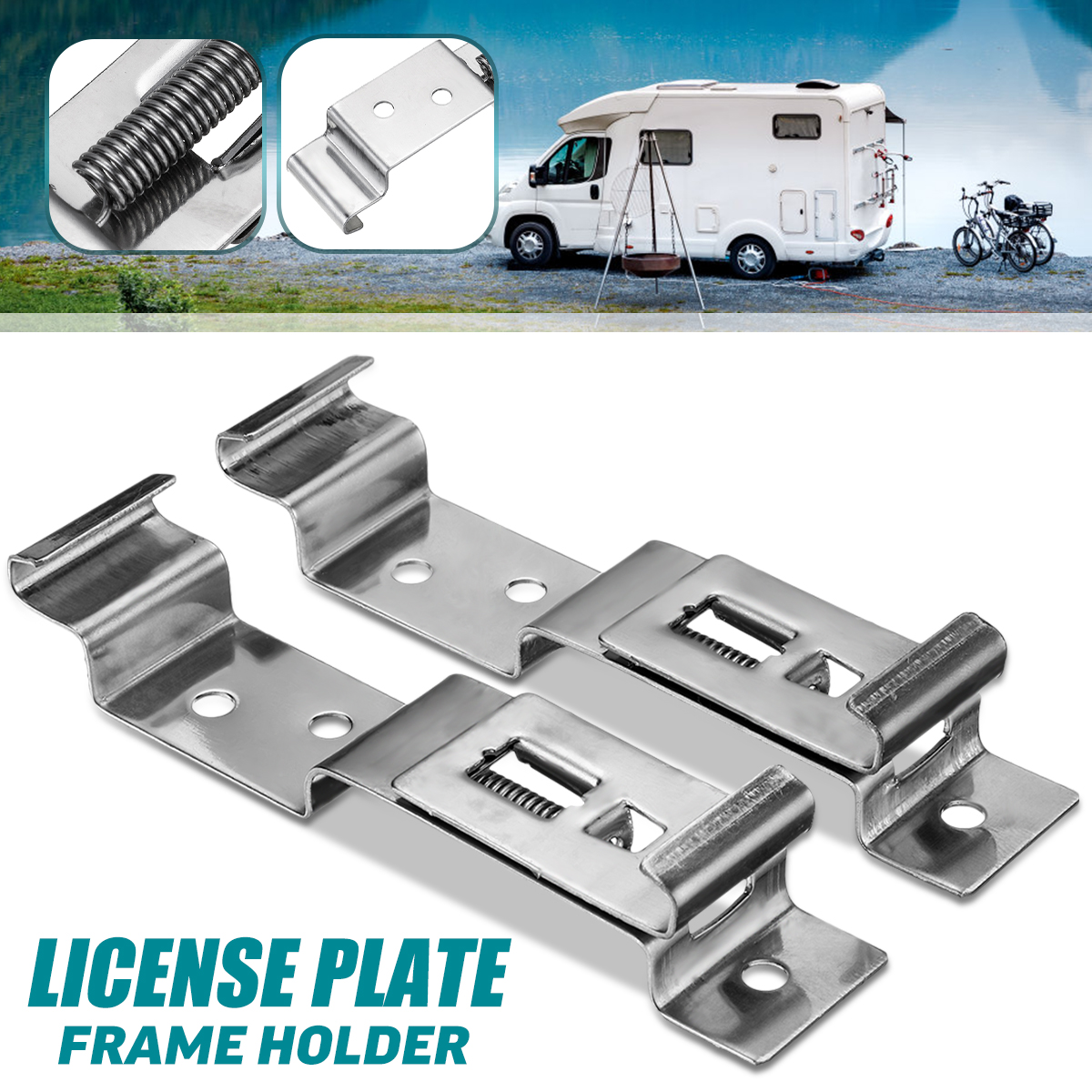 Stainless-Steel-Car-License-Plate-Frame-Holder-Trailer-Number-Plate-Clips-Spring-1620689