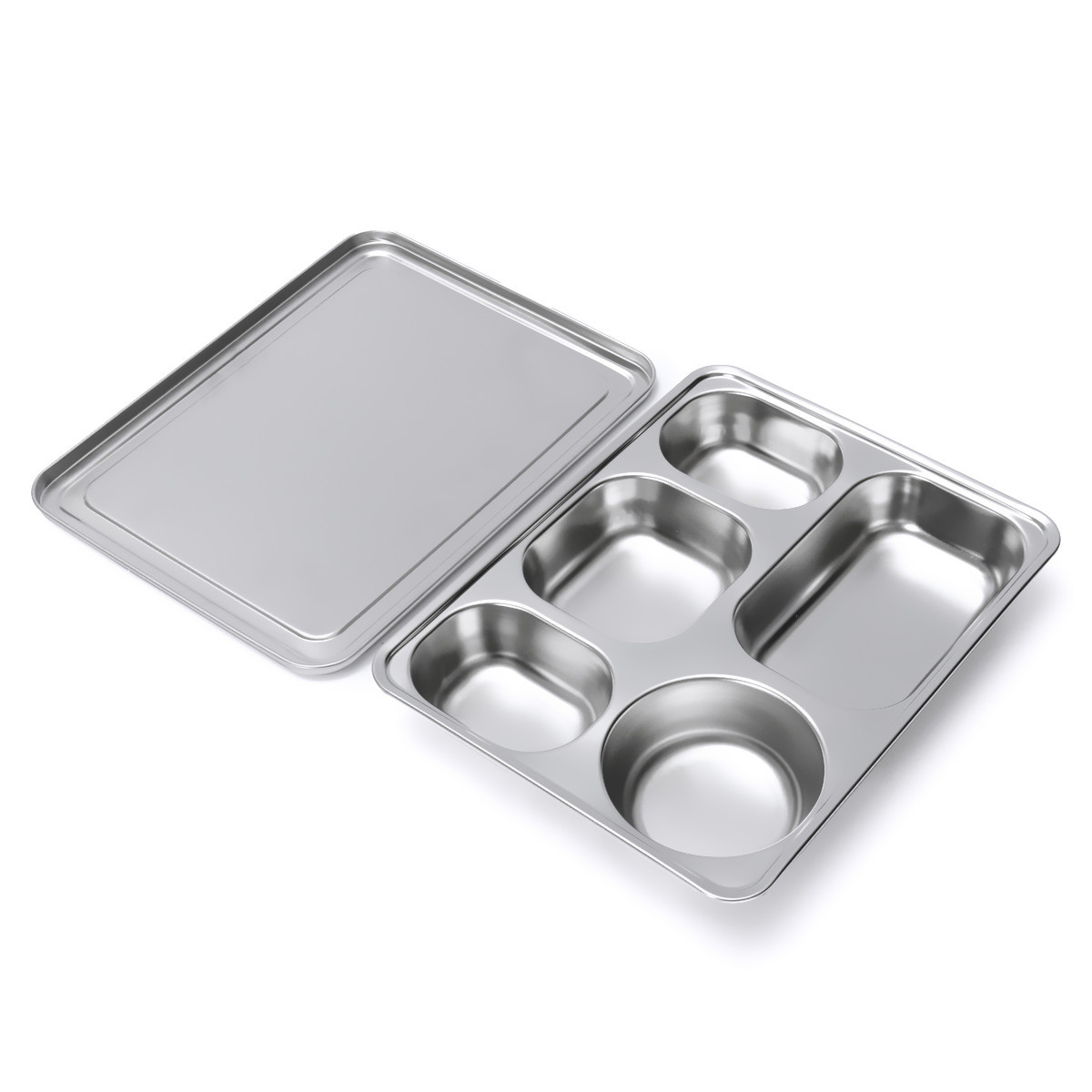 Stainless-Steel-Food-Serving-Tray-Canteen-Cafeteria-Divided-Lunch-Box-Bento-Container-with-Lid-1211432