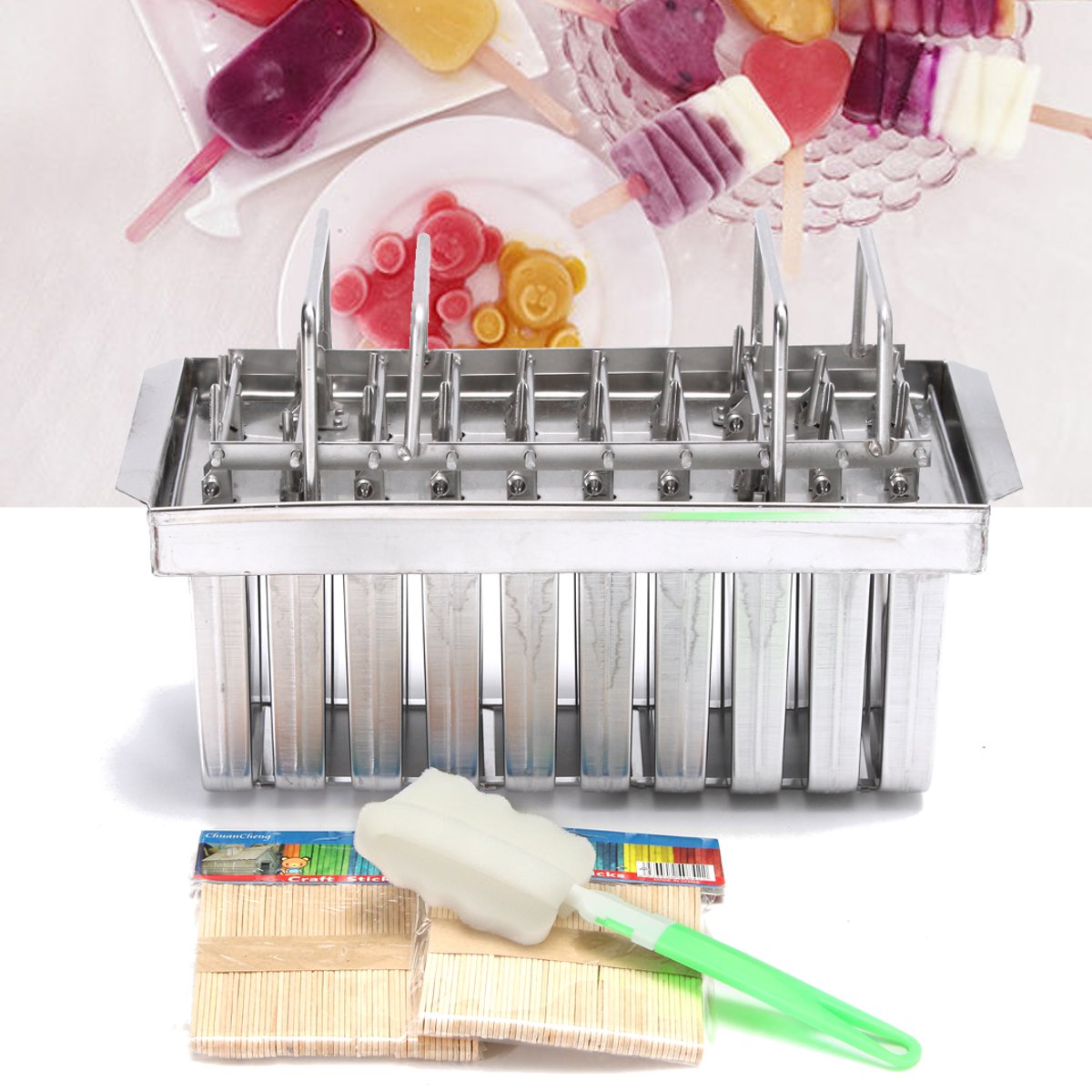 Stainless-Steel-Ice-Cream-Mold-Frozen-Popsicle-Mold-Stick-Holder-Ice-Mold--w-20-Lattices-1451642