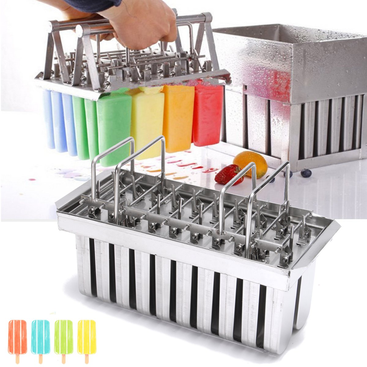 Stainless-Steel-Ice-Cream-Mold-Frozen-Popsicle-Mold-Stick-Holder-Ice-Mold--w-20-Lattices-1451642