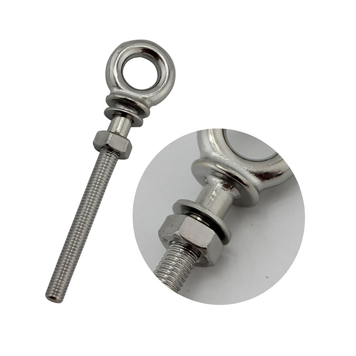 Stainless-Steel-Marine-Grade-Lifting-Eye-Bolts-Long-Shank-Nut-amp-Washer-M8x80mm-1533395