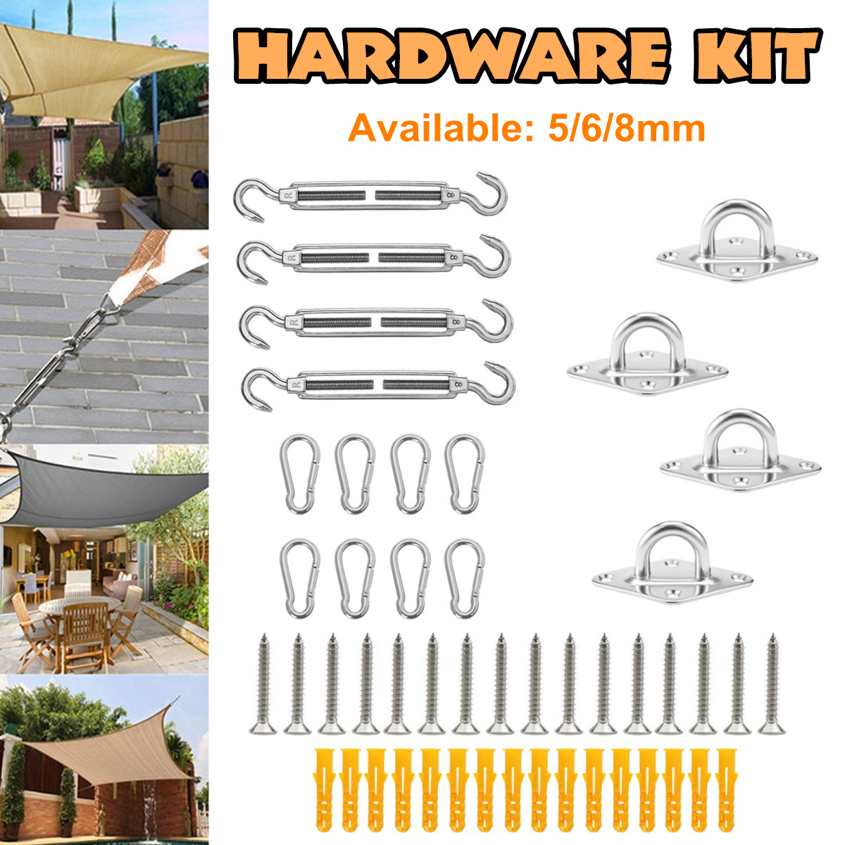 Stainless-Steel-Sun-Sail-Shade-Fixing-Accessory-Kit-Garden-Patio-Canopy-DIY-Replacement-Accessories-1564076