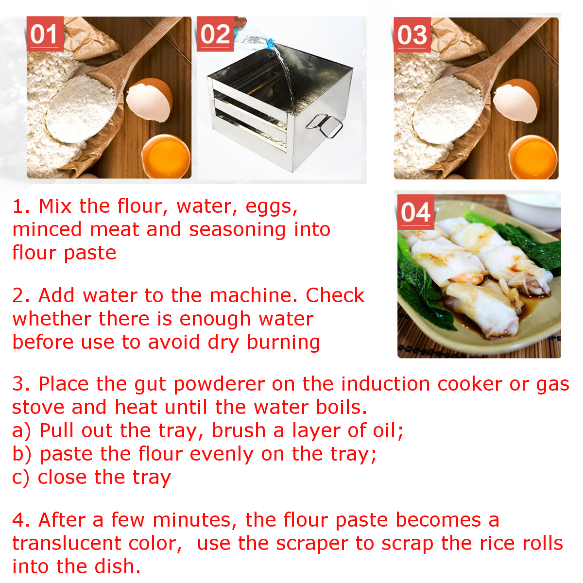 Stainless-Steel-Tray-2-Layer-Steamed-Vermicelli-Rice-Roll-Machine-Kitchen-Cooking-Steamer-Drawer-1339662