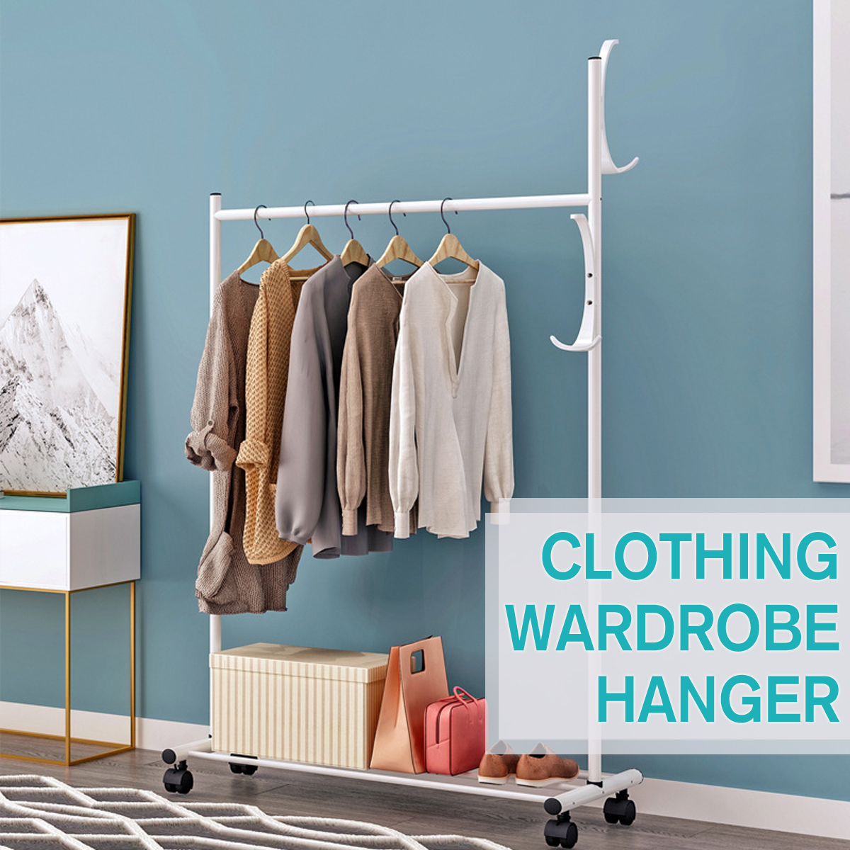 Standing-Landing-Drying-Rack--Cloth-Hanger-Wardrobe-Hanging-Floor-Iron-Organizer-Storage-Shelf-1652393