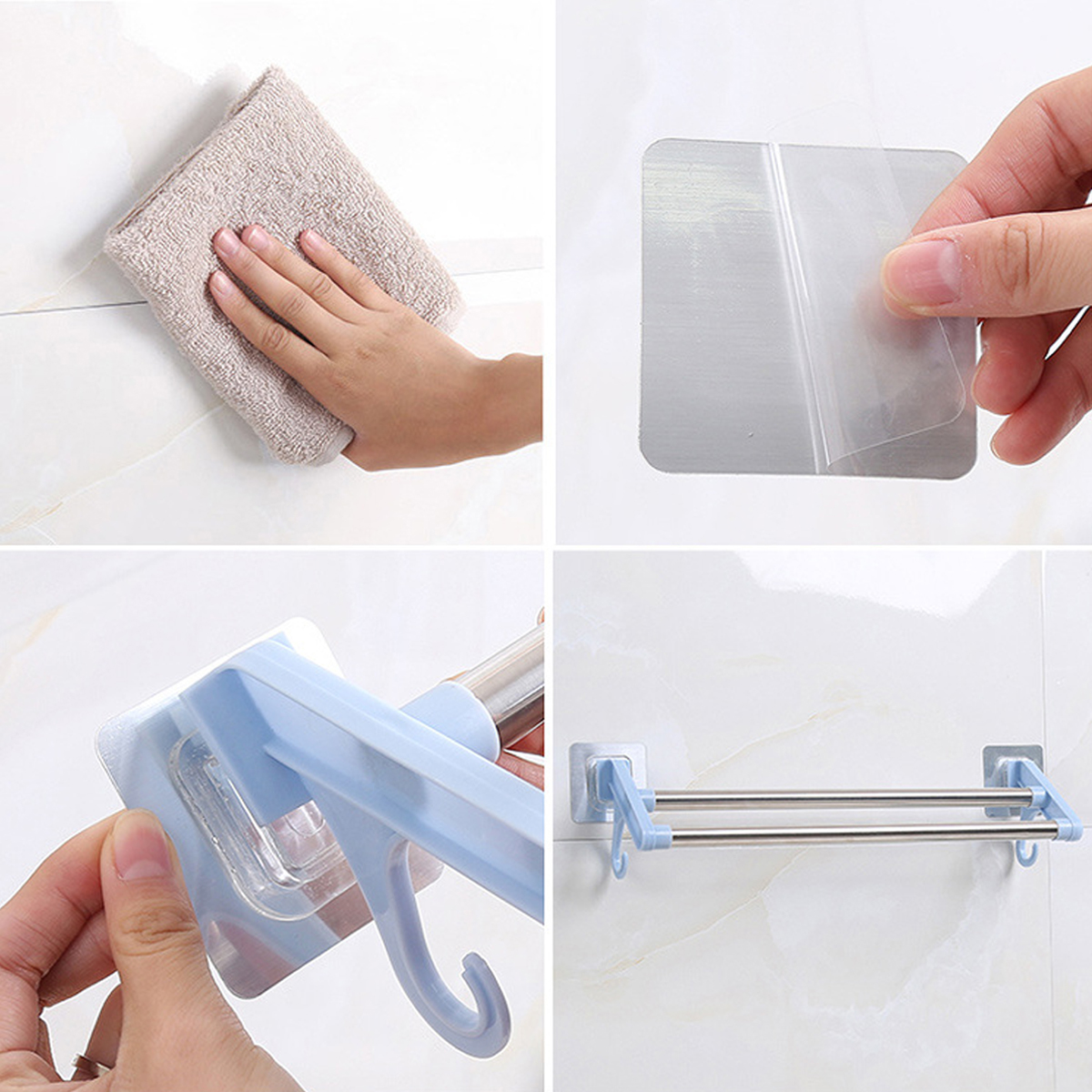 Suction-Cup-Bathroom-Kitchen-Double-Towel-Holder-Rack-Rail-Shelf-Rack-Hanger-Bar-1312699