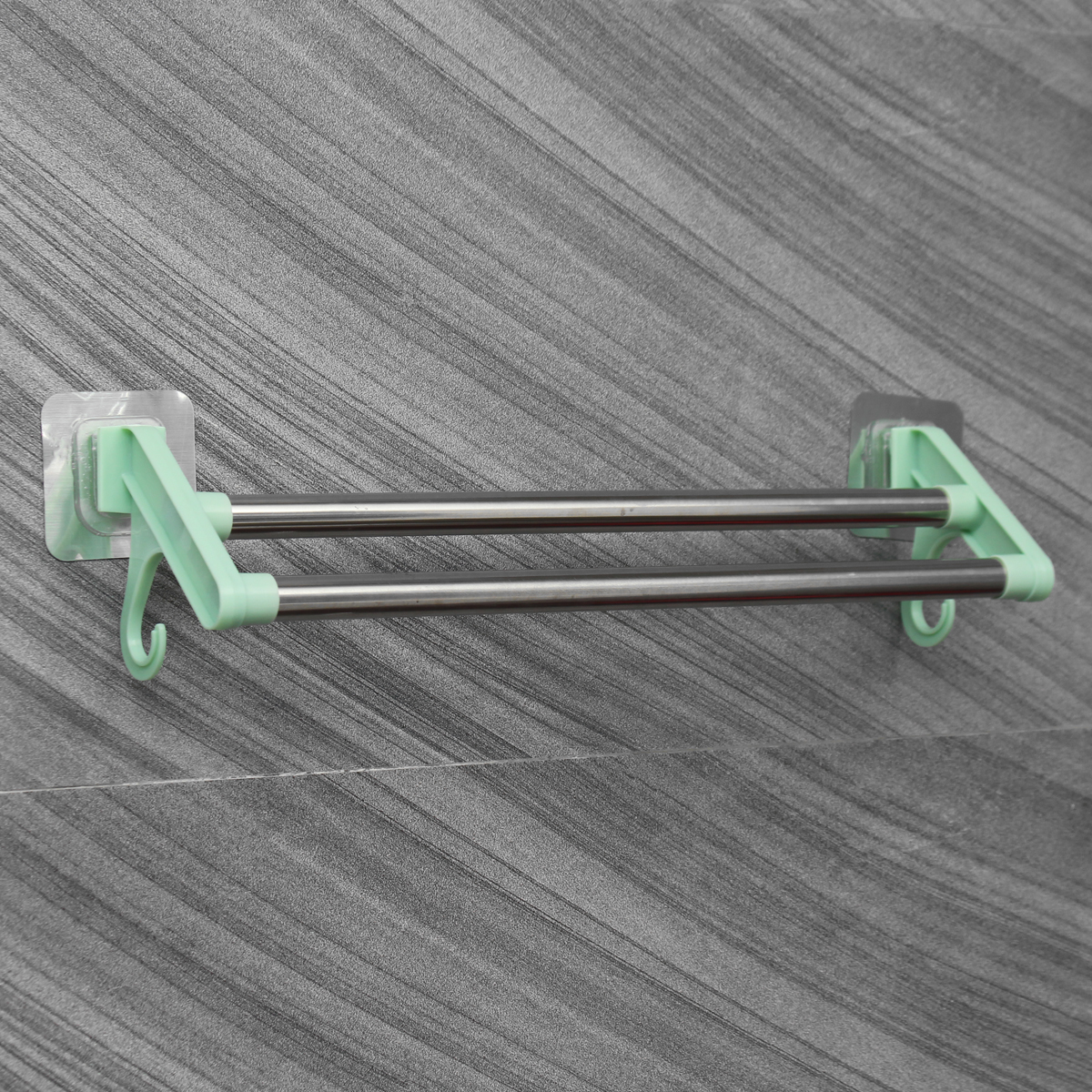 Suction-Cup-Bathroom-Kitchen-Double-Towel-Holder-Rack-Rail-Shelf-Rack-Hanger-Bar-1312699