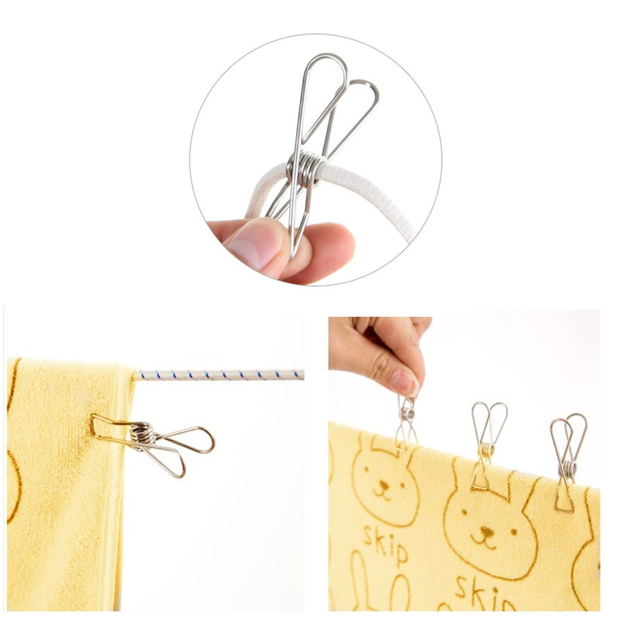 Sulevetrade-SSCH01-20Pcs-Stainless-Steel-Clothes-Pegs-Metal-Clips-Hanger-for-Socks-Underwear-Towel-S-1140045