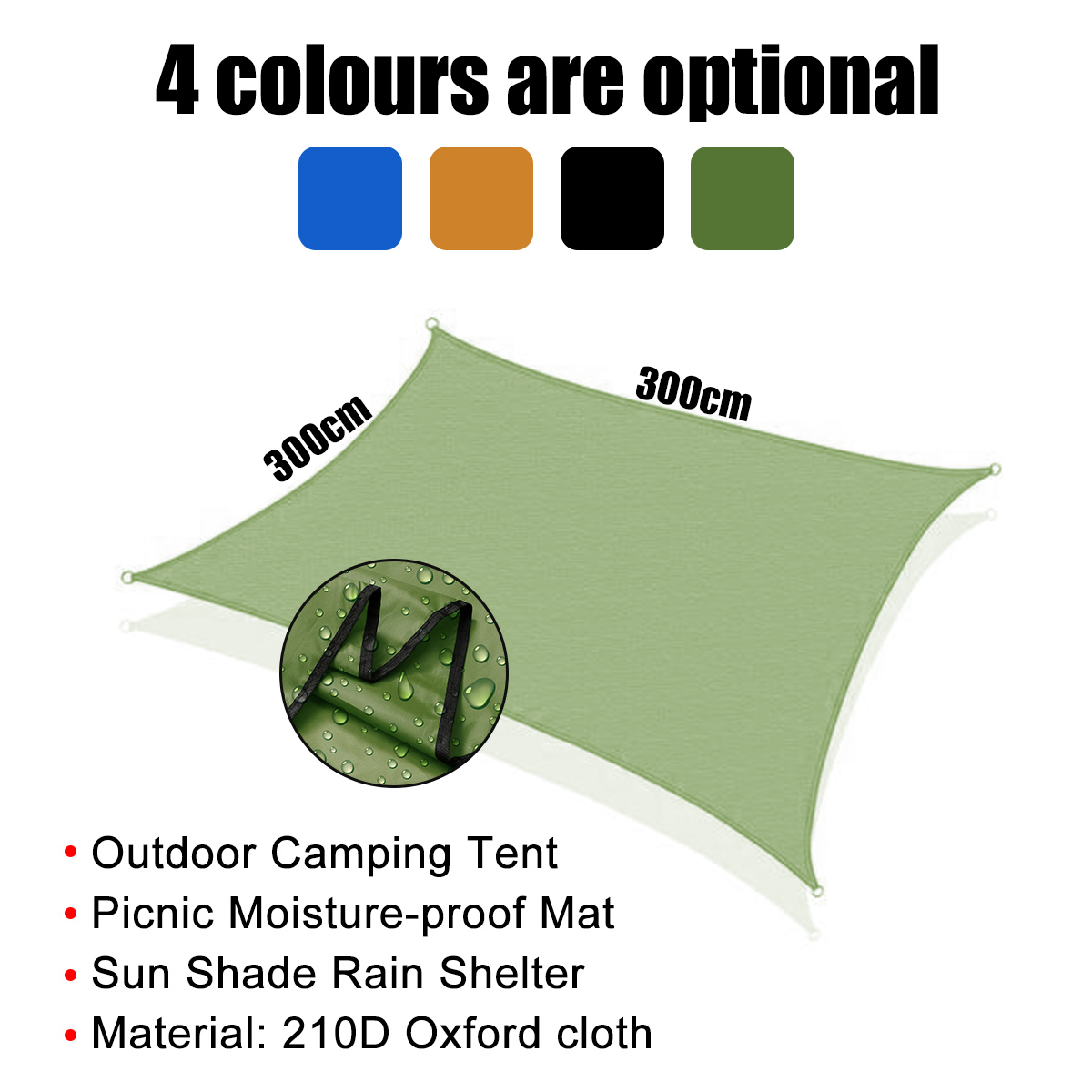 Tent-Tarp-Hammock-Rain-Sun-Shade-Shelter-Waterproof-Camping-Picnic-Pad-Mat-3mx3m-1702545