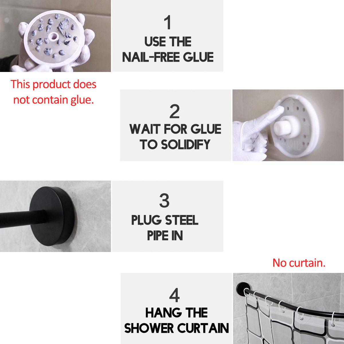U-Shape-Extendable-Telescopic-Shower-Curtain-Rod-80-130cm-Rail-Rod-1568500