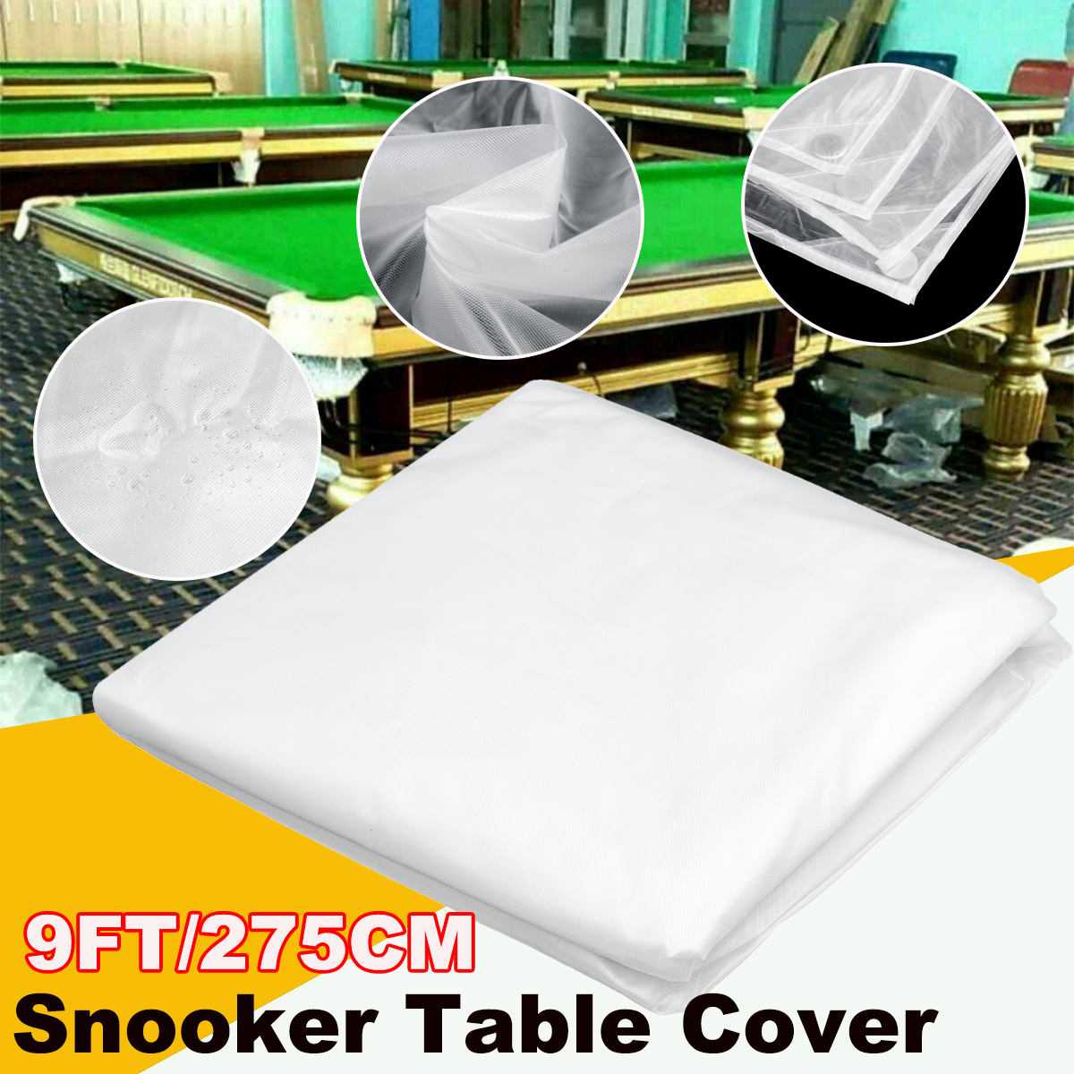 Waterproof-9FT-White-Pool-Snooker-Table-Cover-Oxford-Cloth-Durable-Dustproof-1706867
