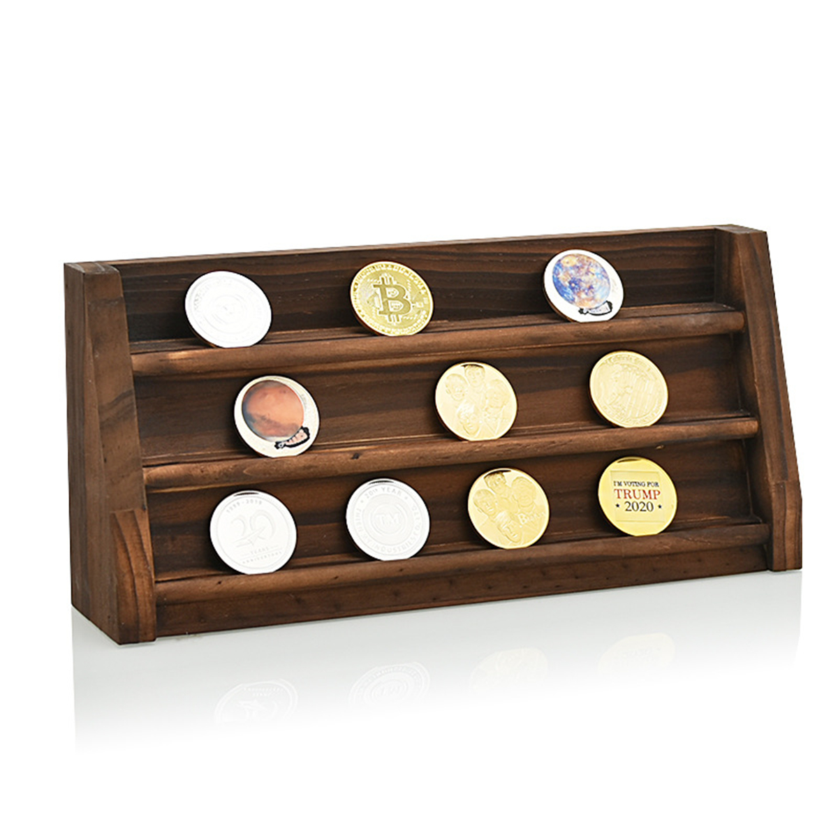 Wooden-Challenge-Collectible-Coin-Holder-Display-Rack-Stand-Case-Shelf-Decorations-1565457