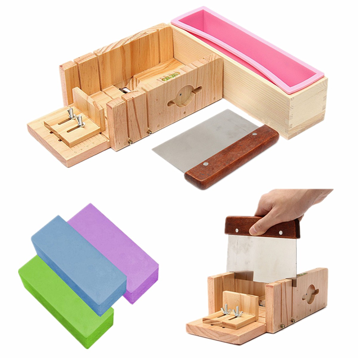 Wooden-Handmade-Loaf-Soap-Cake-Mould-Silicone-Making-Slicer-Cutter-1618567