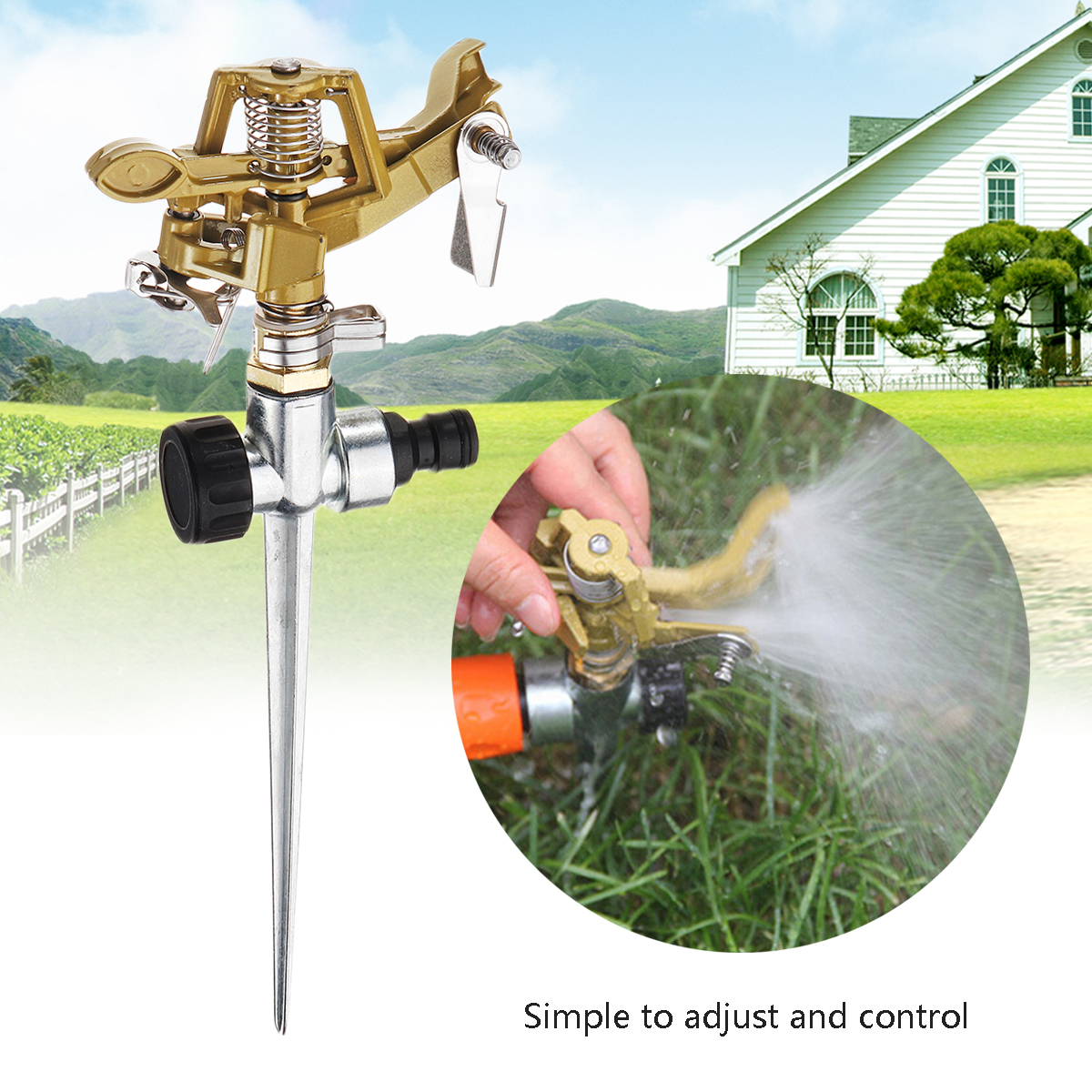 Zinc-Alloy-Lawn-Garden-Sprinkler-360deg-Water-Spray-Hose-Irrigation-System-Tools-1377046