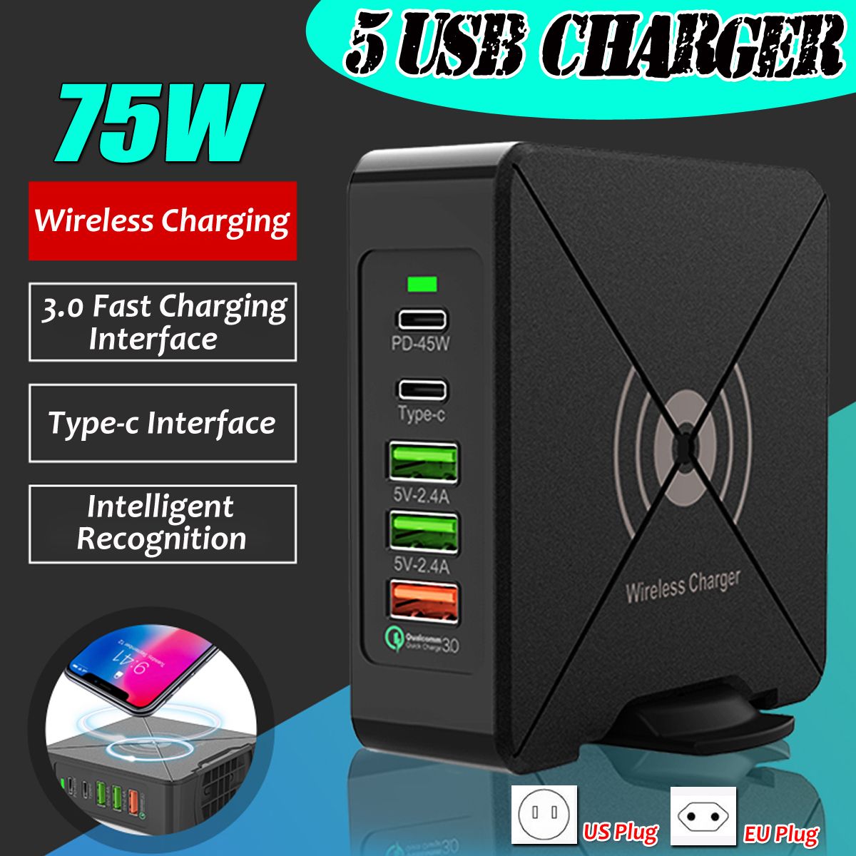 USB-30-Quick-Charge-75W-5-Port-USB-Wall-Charger-Wireless-Travel-Charger-for-iPhone-XR-for-Samsung-S1-1608362