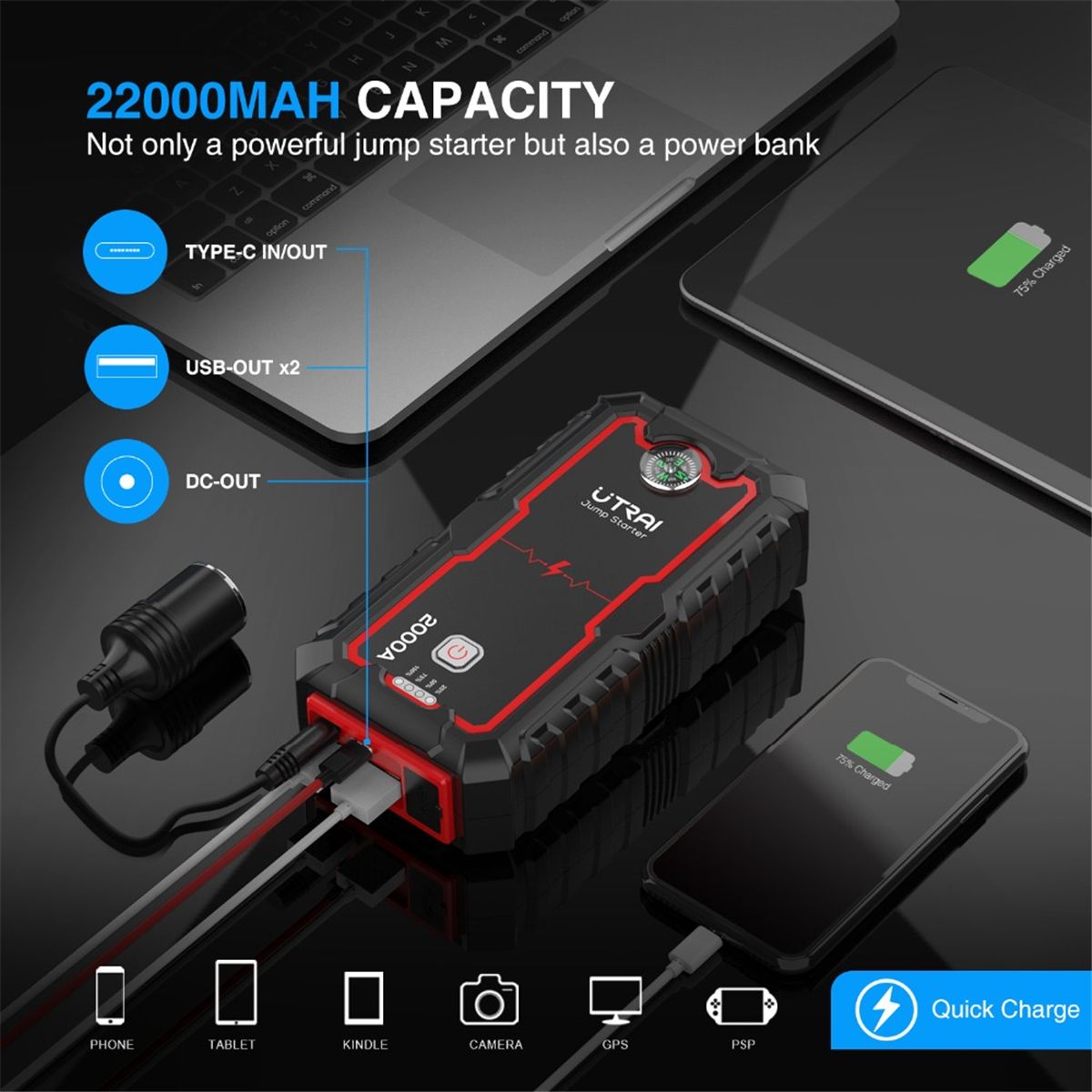 UTRAI-Jstar-One-Car-Jump-Starter-2000A-22000mAh-12V-Battery-Booster-Power-Bank-Auto-Starting-Device--1723397