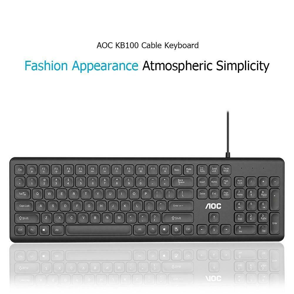AOC-KB100-Wired-Chocolate-Keyboard-106-Keys-Waterproof-USB-Keyboard-Home-Office-Keyboard-for-Laptop--1622869