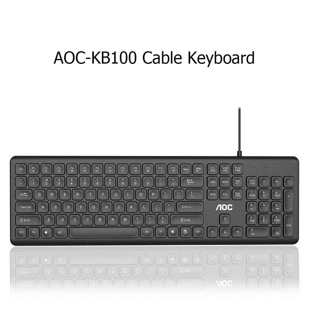 AOC-KB100-Wired-Chocolate-Keyboard-106-Keys-Waterproof-USB-Keyboard-Home-Office-Keyboard-for-Laptop--1622869