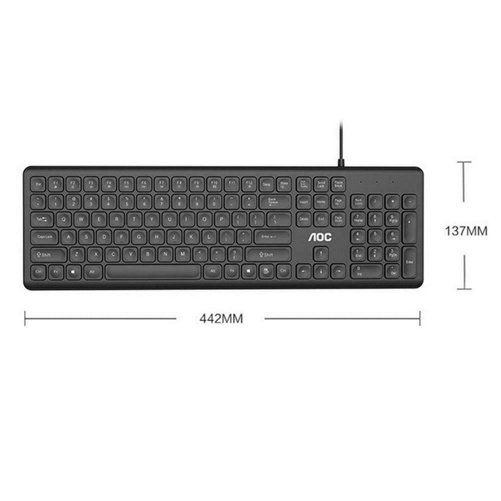 AOC-KB100-Wired-Chocolate-Keyboard-106-Keys-Waterproof-USB-Keyboard-Home-Office-Keyboard-for-Laptop--1622869