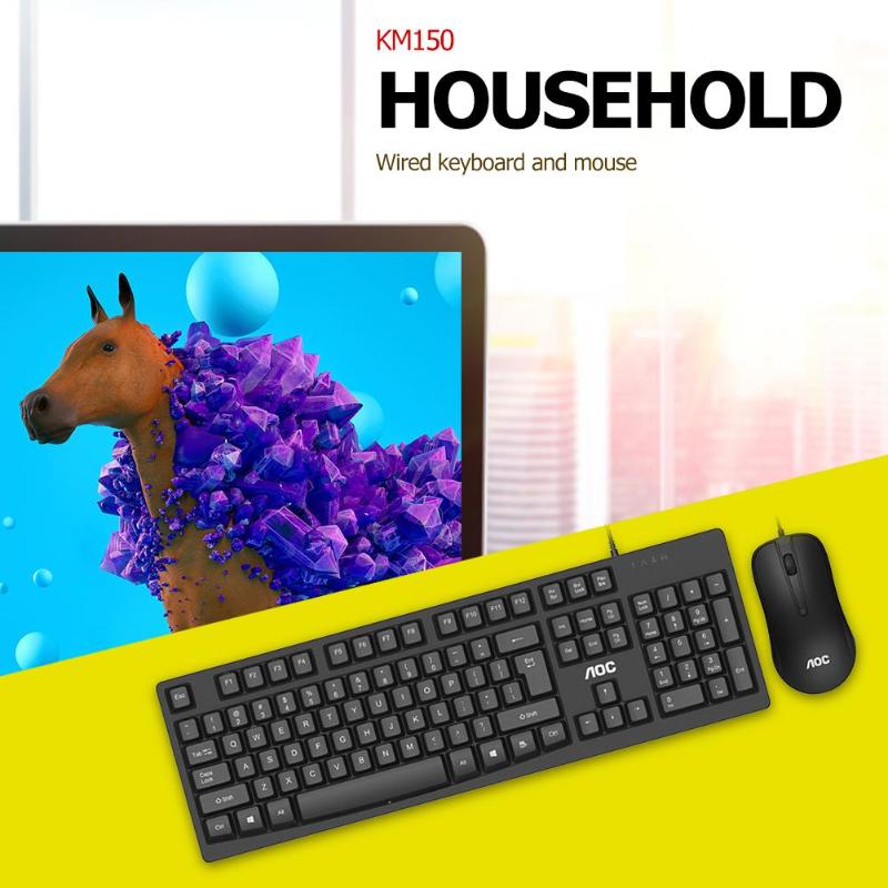 AOC-KM150-Wired-Keyboard--Mouse-Set-104-Keys-Waterproof-USB-Keyboard-1600DPI-Mouse-Home-Office-Ergon-1622836