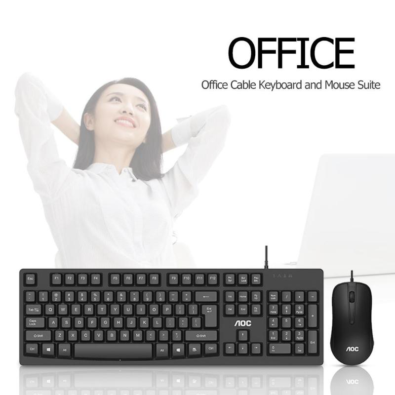 AOC-KM150-Wired-Keyboard--Mouse-Set-104-Keys-Waterproof-USB-Keyboard-1600DPI-Mouse-Home-Office-Ergon-1622836