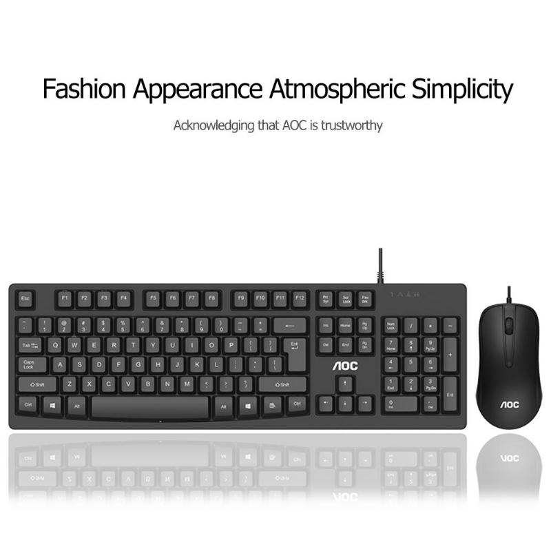 AOC-KM150-Wired-Keyboard--Mouse-Set-104-Keys-Waterproof-USB-Keyboard-1600DPI-Mouse-Home-Office-Ergon-1622836