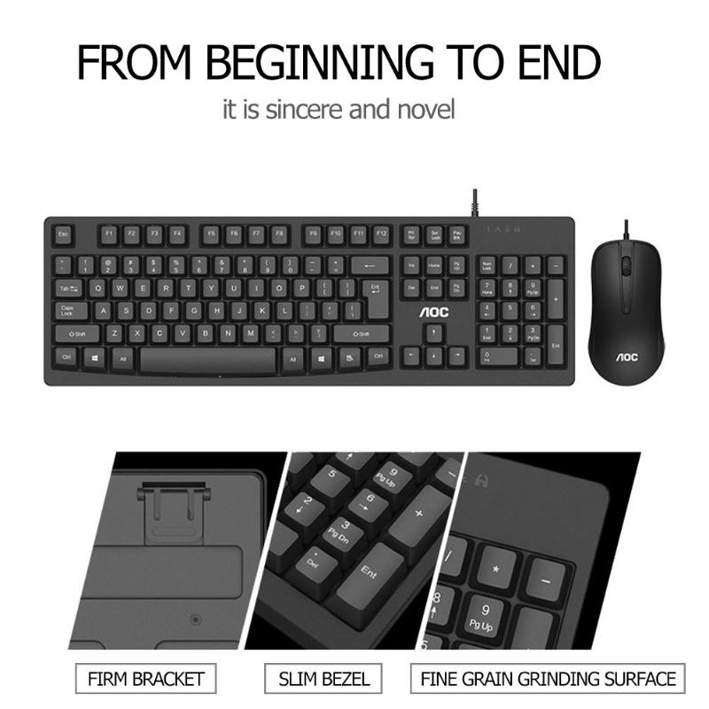 AOC-KM150-Wired-Keyboard--Mouse-Set-104-Keys-Waterproof-USB-Keyboard-1600DPI-Mouse-Home-Office-Ergon-1622836