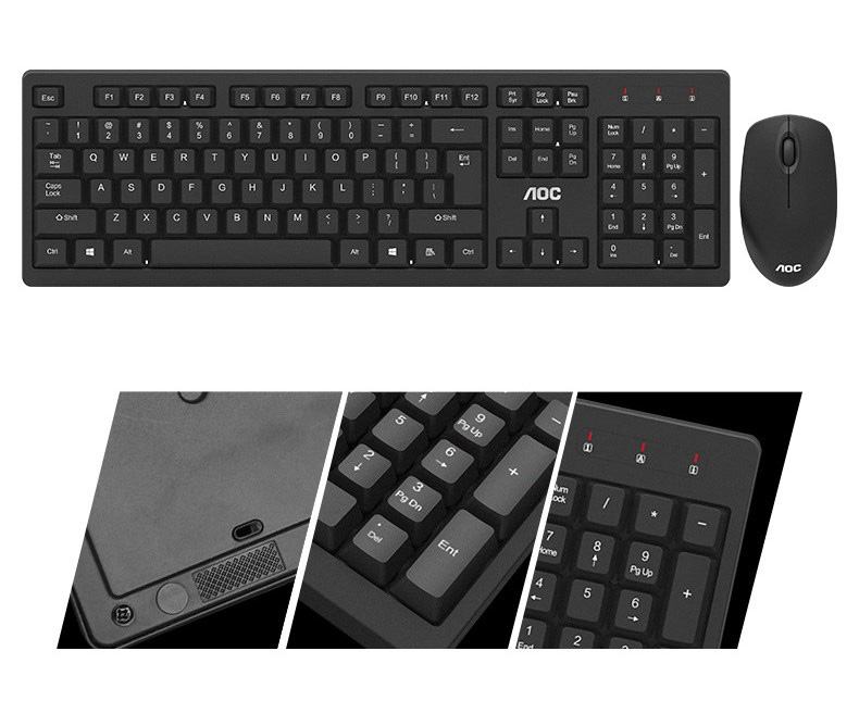 AOC-KM210-Wireless-Keyboard--Mouse-Set-104-keys-Waterproof-Keyboard-24-GHz-USB-Receiver-Mouse-for-Co-1620950