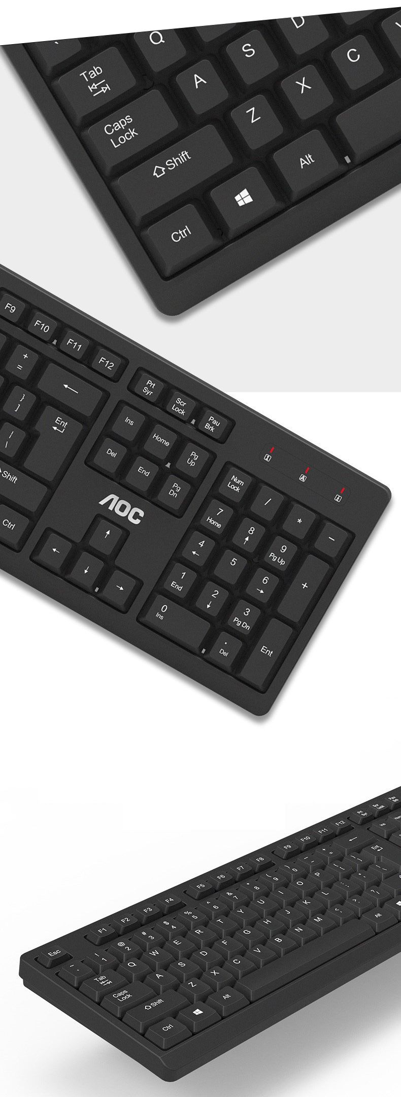 AOC-KM210-Wireless-Keyboard--Mouse-Set-104-keys-Waterproof-Keyboard-24-GHz-USB-Receiver-Mouse-for-Co-1620950