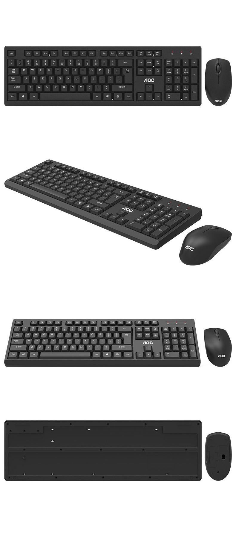 AOC-KM210-Wireless-Keyboard--Mouse-Set-104-keys-Waterproof-Keyboard-24-GHz-USB-Receiver-Mouse-for-Co-1620950