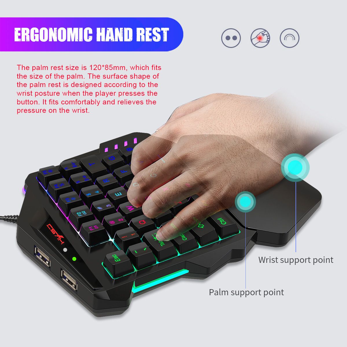 HXSJ-V500-One-handed-Gaming-Keyboard-35-Keys-RGB-Backlight-Bulit-in-Converter-Single-hand-Keyboard-F-1747796