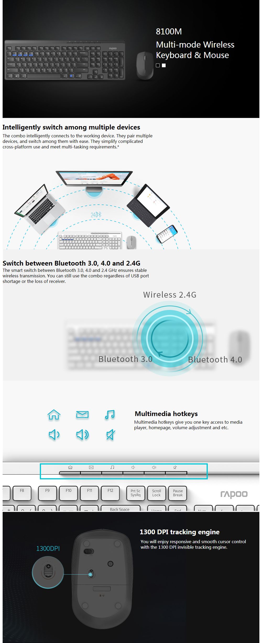 Rapoo-8100M-Multi-Mode-Wireless-Keyboard--Mouse-Set-bluetooth-30--40--24G-109-Keys-Keyboard-and-1300-1741932