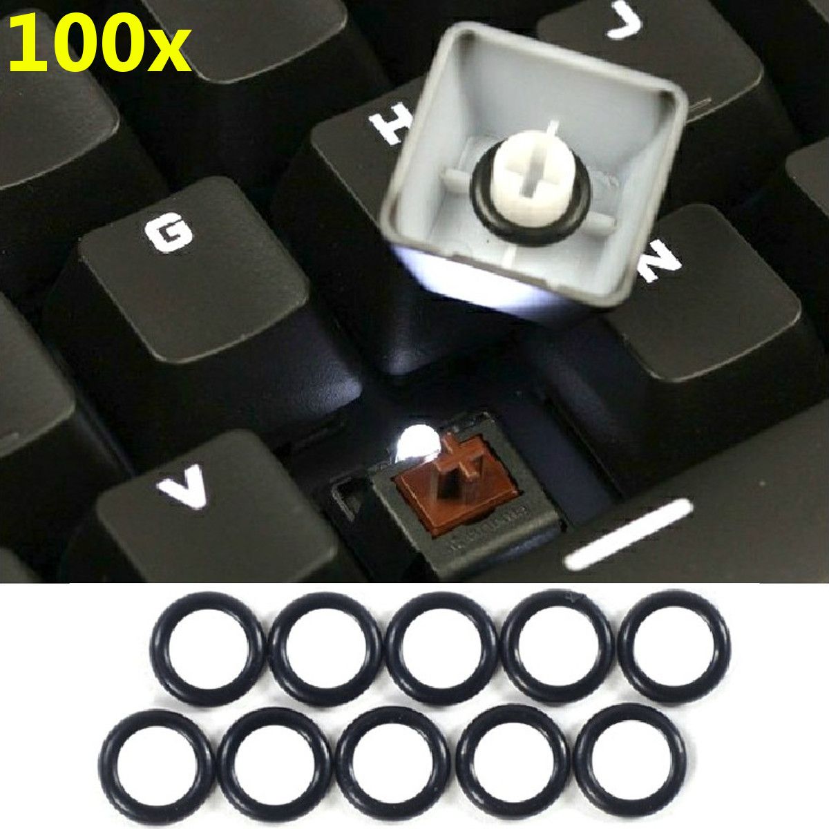 100-Mechanical-Keyboard-Keycap-Rubber-O-Ring-Switch-Dampeners-for-Cherry-MX-1187084