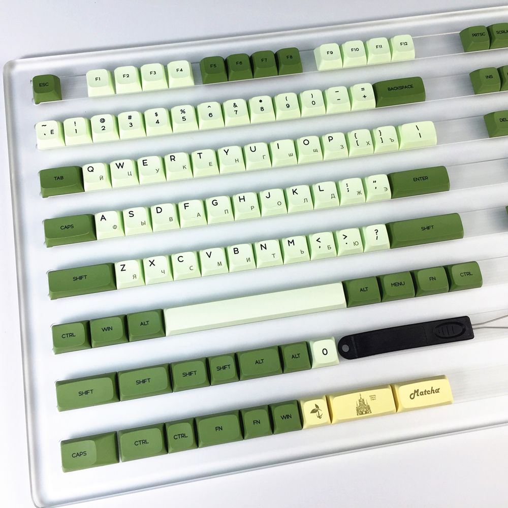 124-Keys-Matcha-Keycap-Set-XDA-Profile-PBT-Sublimation-JapaneseKoreanRussian-Keycaps-for-Mechanical--1766645