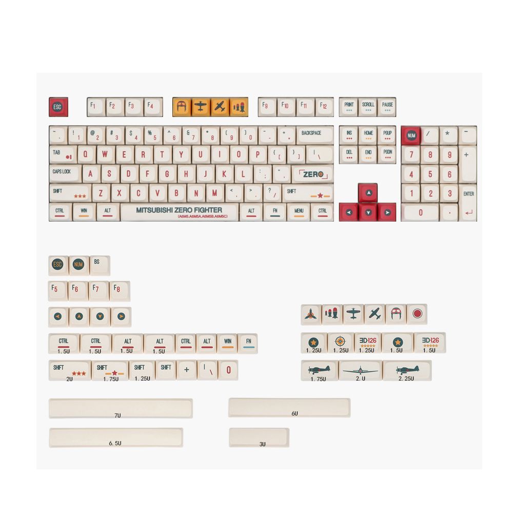 148-Keys-Aircraft-Keycap-Set-XDA-Profile-PBT-Sublimation-Keycaps-for-Mechanical-Keyboard-1750996