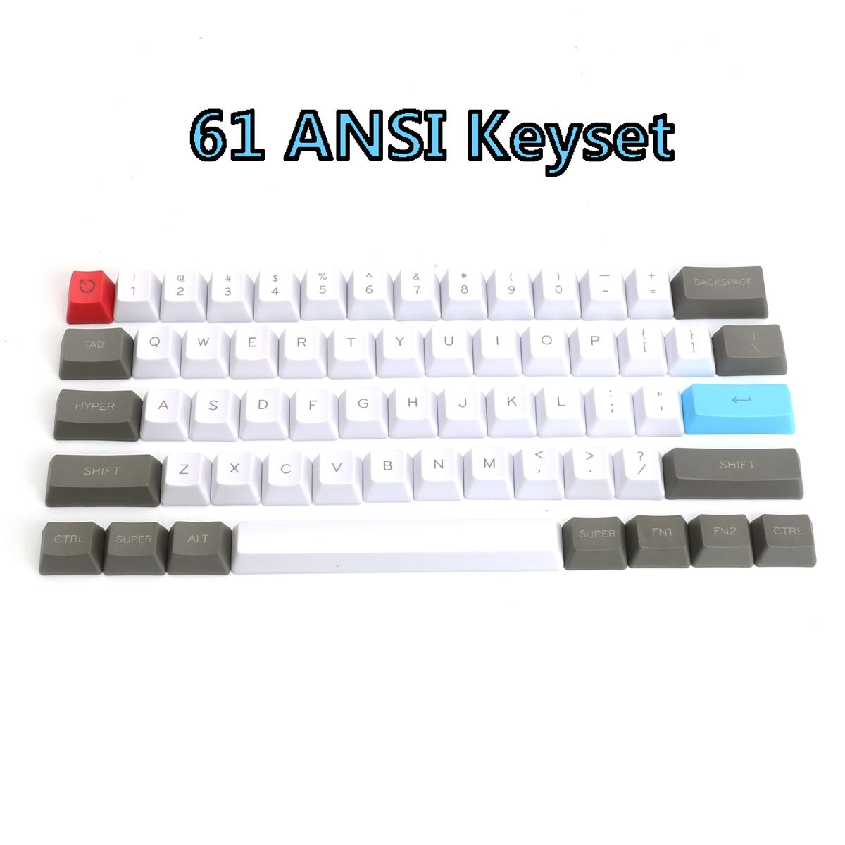 61-Keys-WhiteGrey-Keycap-Set-OEM-Profile-PBT-Thick-ANSI-Layout-Keycaps-for-60-Mechanical-Keyboard-1163283