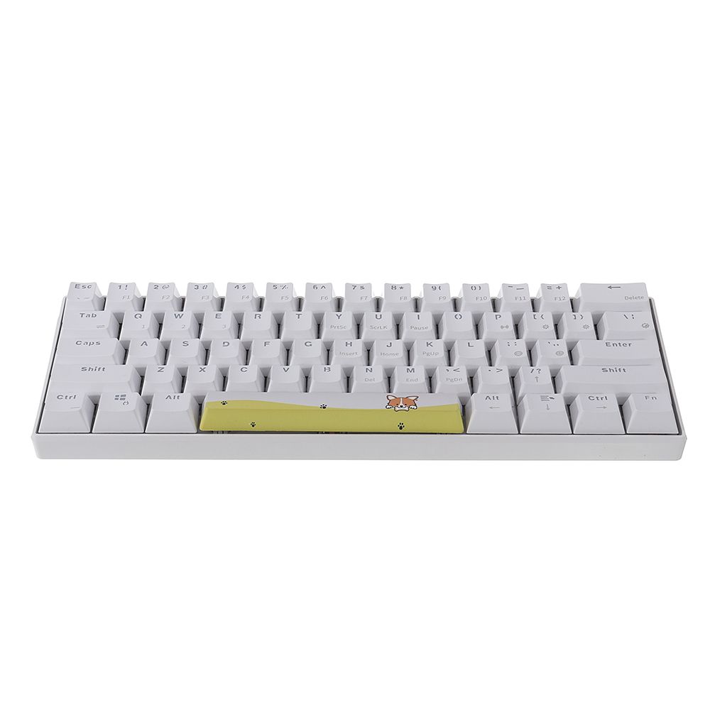 Five-sided-Dyesub-PBT-OEM-Profile-Yellow-Dog-Shark-Space-Bar-625u-Novelty-Keycap-for-GK61-Black-Case-1584136