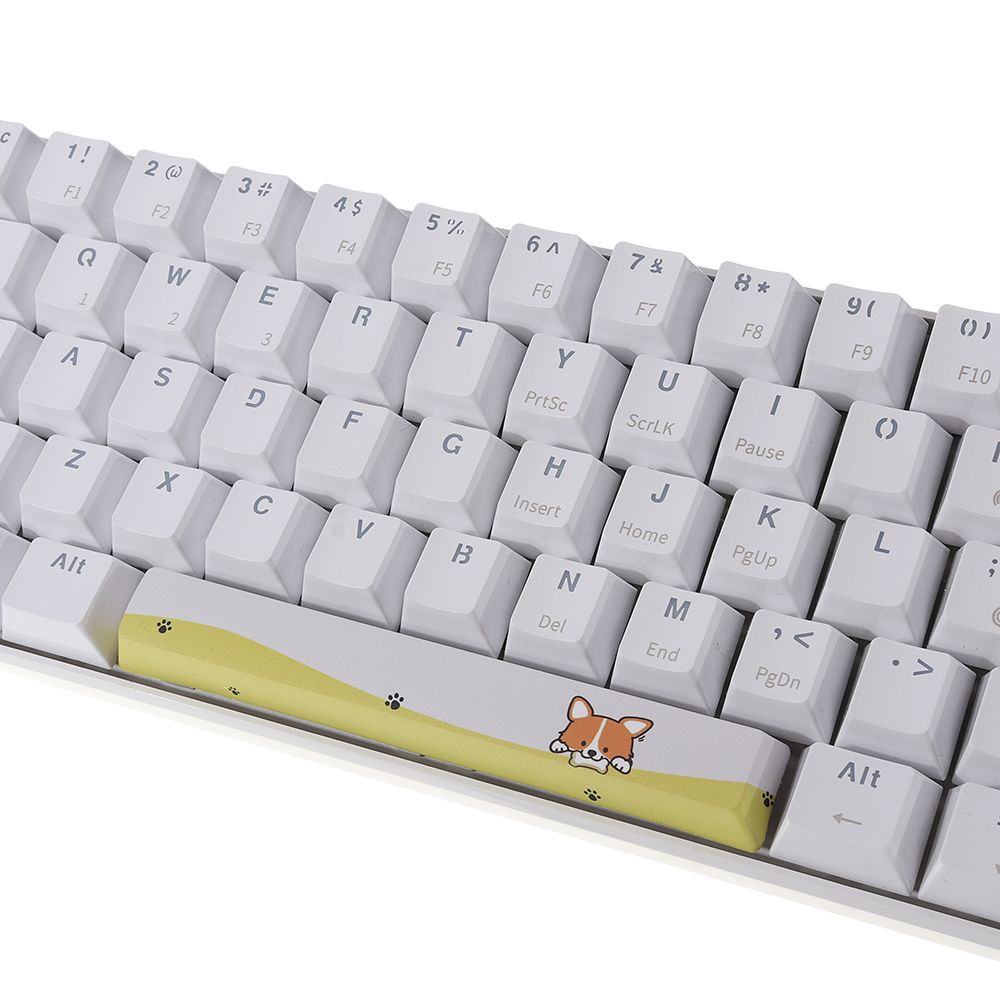 Five-sided-Dyesub-PBT-OEM-Profile-Yellow-Dog-Shark-Space-Bar-625u-Novelty-Keycap-for-GK61-Black-Case-1584136