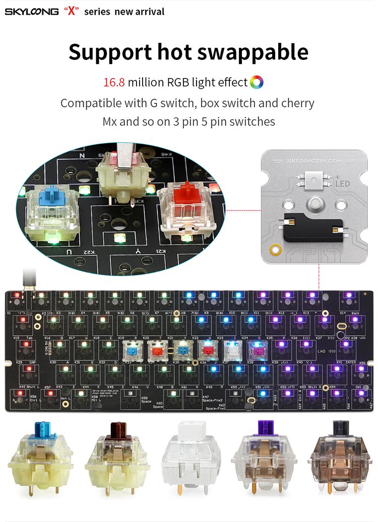 Geek-Customized-GK64XS-RGB-Hot-Swappable-60-Programmable-bluetooth-Wired-Case-Customized-Kit-PCB-Mou-1692275