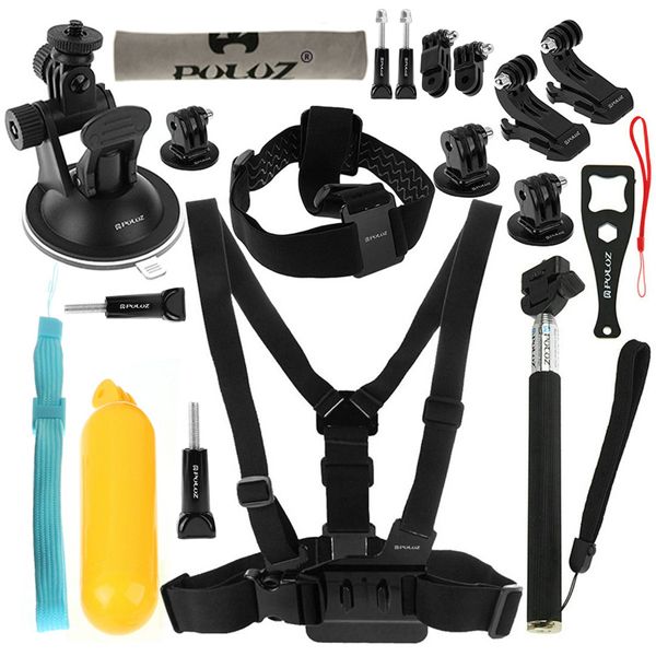 PULUZ-Harness-Chest-Belt-Head-Mount-Strap-Monopod-for-Yi-Gopro-Camera-Accessories-Set-1154300