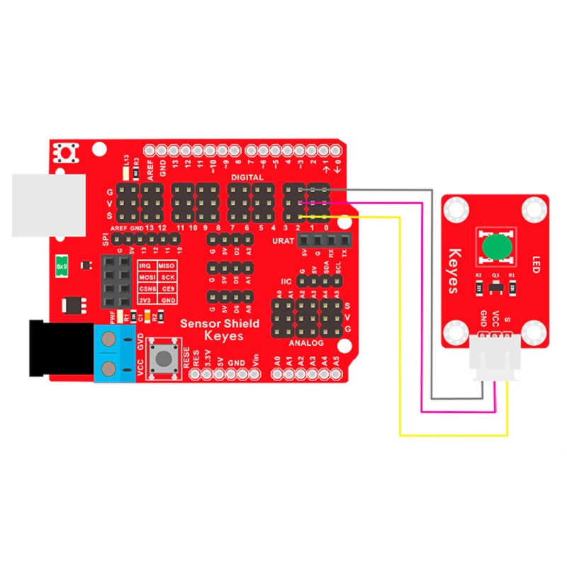 Keyes-Brick-Green-LED-Green-Light-Module-Pad-hole-Anti-reverse-Plug-White-Terminal-Digital-Signal-1731589