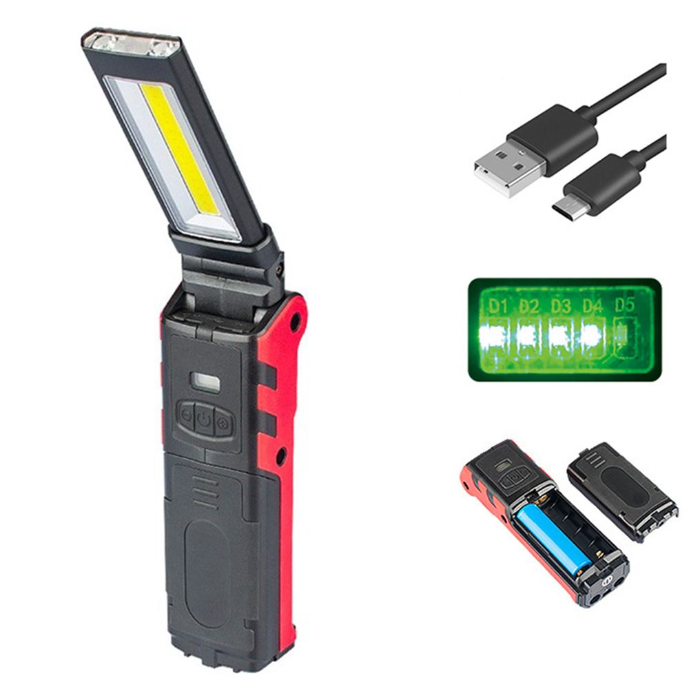 LUSTREON-5W3W3W-USB-Rechargeable-Portable-COB-LED-Work-Camping-Light-Magnetic-Dimming-Flashlight-1368404