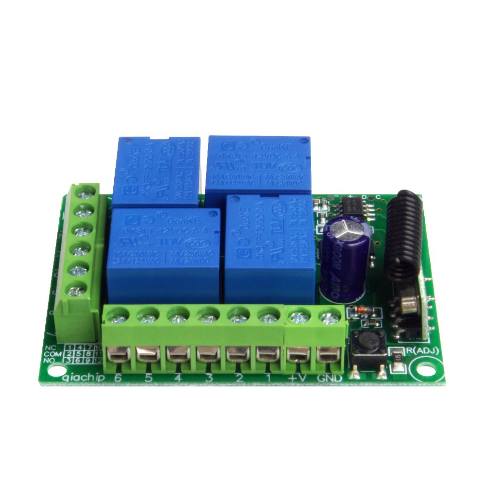 433MHz-Universal-Wireless-Remote-Switch-DC12V-4CH-RF-Relay-Receiver-Module-for-Remote-GarageLEDHome-1704200