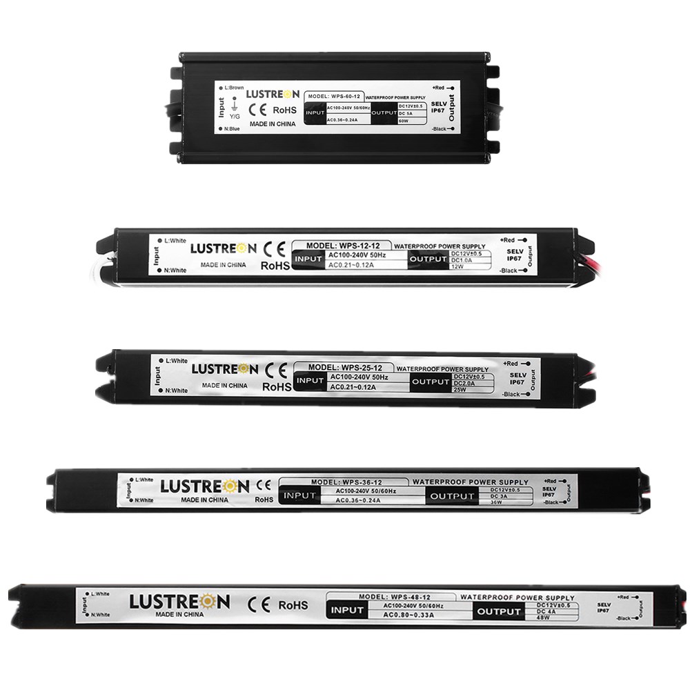 LUSTREON-12W-25W-36W-48W-60W-AC100-240V-to-DC12V-IP67-LED-Driver-Power-Supply-Lighting-Transformer-1306260