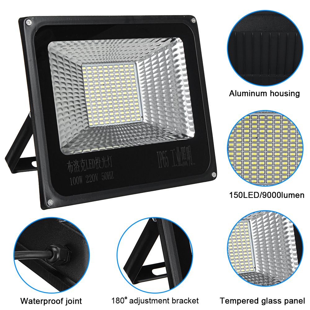 100W-150LED-Flood-Light-Landscape-Spotlight-Garden-Yard-Garage-Outdoor-1635614