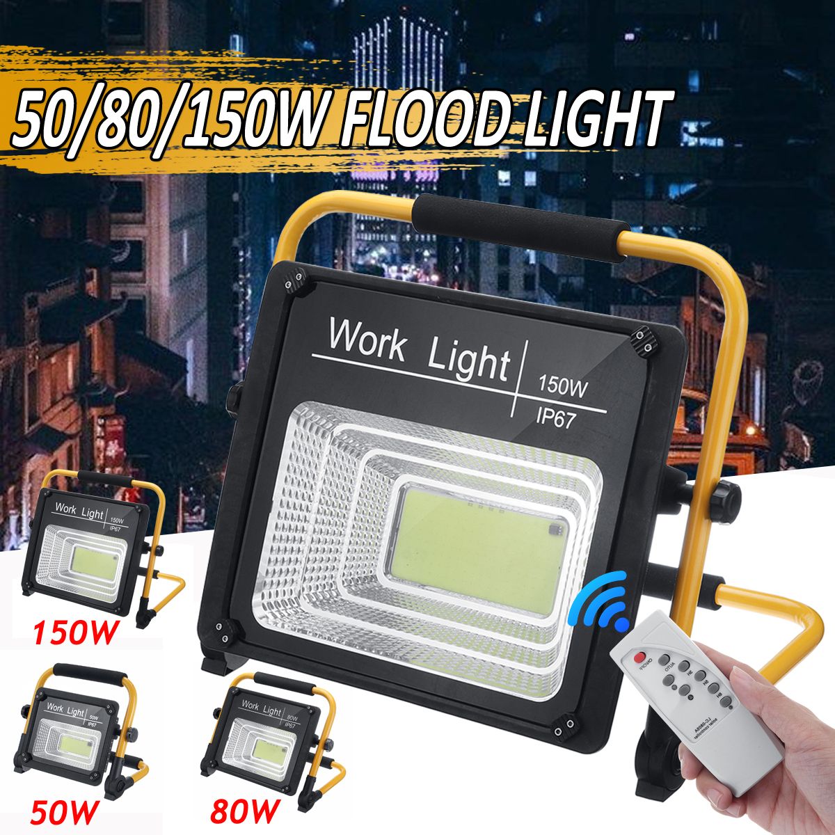 5080150W-LED-Outside-Wall-Light-Garden-Security-Flood-Light-IP67--Remote-Control-1650789