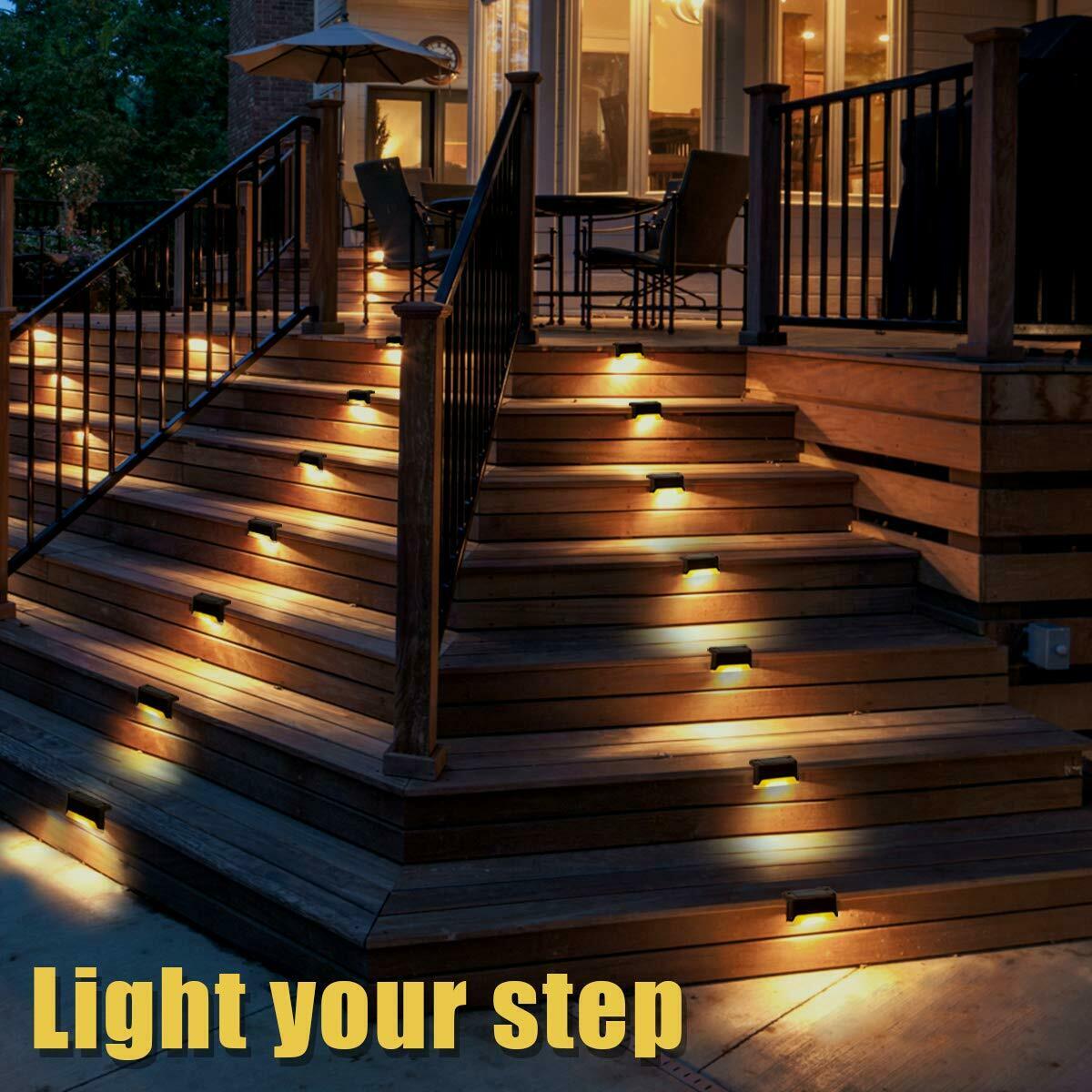 12PCS-Solar-Powered-LED-Stairs-Step-Fence-Lights-Deck-Bed-Outdoor-Path-1689908