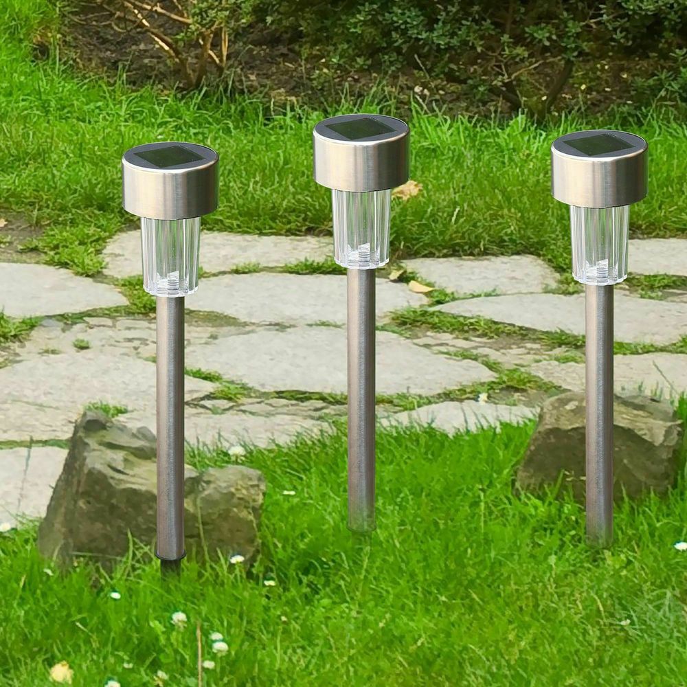 16pcs-LED-Solar-Stainless-Steel-Lawn-Lamps-Garden-Outdoor-Landscape-Path-Light-1513659